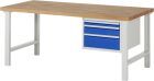 RAU Werkbank Modell 7126 B2000 x T900 x H840 mm, Gestell RAL7035, Ausstatung RAL5010