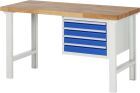 RAU Werkbank Modell 7133 B1500 x T700 x H840 , Gestell RAL7035, Ausstatung RAL5010