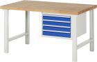 RAU Werkbank Modell 7133 B1500 x T900 x H840 mm, Gestell RAL7035, Ausstatung RAL5010