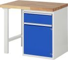 RAU Werkbank Modell 7502 B1000 x T700 x H840 mm, Gestell RAL7035, Ausstatung RAL5010