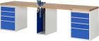 RAU Werkbank Modell 7511A0 B3000 x T700 x H840 mm Gestell RAL7035 Ausstatung RAL5010