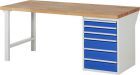 RAU Werkbank Modell 7515A1 B2000 x T900 x H840 mm Gestell RAL7035 Ausstatung RAL5010