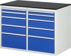 RAU Schubladenschrank Serie 7000 inclusive Arbeitsplatte Melaminharz