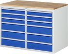 RAU Schubladenschrank Serie 7000 inklusive Buche Arbeitsplatte