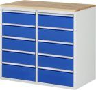 RAU Schubladenschrank Serie 7000 inklusive Buche Arbeitsplatte