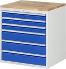 RAU Schubladenschrank Serie 7000 inklusive Buche Arbeitsplatte