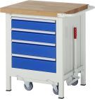 RAU Werkbank mit absenkbarem Fahrgestell Modell 8162 B750x T700 x H880 mm