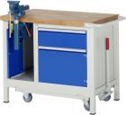 RAU Werkbank mit absenkbarem Fahrgestell Modell 8181 B1000 x T700 x H880 mm