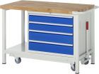 RAU Werkbank mit absenkbarem Fahrgestell Modell 8262 B 1250 mm x T 700 mm x H 880 mm