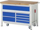 RAU Werkbank mit absenkbarem Fahrgestell Modell 8921 B 1250 mm x T 700 mm x H 880 mm