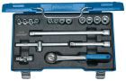 GEDORE Steckschlüssel-Satz 3/8" 17-tlg 6-kant 6-19 mm