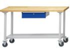 Anke Arbeitstisch fahrbar Modell 63 1500x700x890 verzinkte Stahlblechplatte 400.861