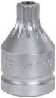 KS Tools 3/4" Kraft-Bit-Stecknuss Vielzahn mit Bohrung, kurz, M16