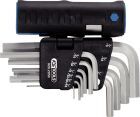 KS Tools 3 in 1 Innensechskant Winkelstiftschlüssel Satz Zoll kurz 10 Teile