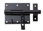 Alberts Bolzen Schlossriegel mit Schlaufe schwarz Platte 95x79mm Länge 135mm