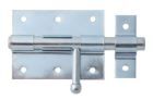 Alberts Bolzenriegel mit befestigter Schlaufe blau verzinkt Platte 80x63mm Länge 116mm