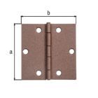 Alberts DURAVIS Scharnier quadratisch blau verzinkt rostbraun 60 x 60 x 1 mm
