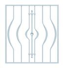 Alberts Fenstergitter Frankfurt feuerverzinkt 651-1025mm auf 880-1160mm Wandmontage