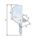 Alberts Flechtzaunhalter L-Form galvanisch verzinkt HxB 83x32 mm