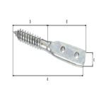 Alberts Flechtzaunhalter, Blattschrauben-Form, galv. verzinkt, LxB 80x12 mm