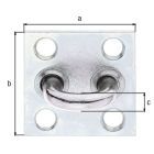 Alberts Öse auf Platte galvanisch verzinkt LxB Platte 50x50 mm