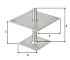 Alberts I Pfostenträger höhenverstellbar 30 bis 150 mm zum Aufschrauben Platte 150x150mm