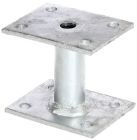 Alberts Pfostenträger feuerverzinkt zum Aufschrauben Platte 90x70 mm