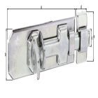 Alberts Sicherheits-Schlossriegel m.flachem Griff Schlaufe vz Platte LxB120x45mm