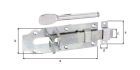 Alberts Stalltür-Schlossriegel m.flachem Griff m.Schlaufe vz Platte LxB 160x56mm