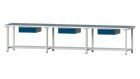 Anke Arbeitstisch Modell 203 mit Universalplatte RAL 7035 / 5010