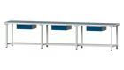 Anke Arbeitstisch Modell 203 RAL 7035/5010 mit 3 x Hängeschubladen