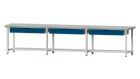 Anke Arbeitstisch Modell 205 RAL 7035 / 5010 mit Ablageboden