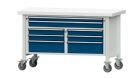Anke Kastenwerkbank dreiteilig fahrbar 8 Schubladen blau V1500 Modell 259 V
