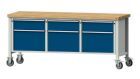 Anke Kastenwerkbank Serie V 2000 Modell 223 V Buche Massiv Platte 50 mm fahrbar