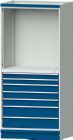 Anke Systemschrank Modell 3005 1015 x 720 x 2200 mm 7 Schubladen blau