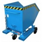 Bauer Späne Kastenwagen SKW-ET 250 Vollgummi Rollen Ablasshahn 1" Inhalt 250 Liter lackiert blau