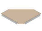 Bedrunka+Hirth Arbeitsplatte workraster Eck Platte abgeschrägt 854 x 854 x 40 mm