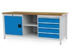 Bedrunka+Hirth Kastenwerkbank mit 4 Schublade 1 Flügeltür mit Fachboden 2000 x 750 x 859 mm