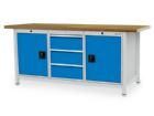 Bedrunka+Hirth Kastenwerkbank 3 Schubladen 2 Fügeltüren mit Fachboden 2000 x 750 x 859 mm