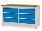 Bedrunka+Hirth Kastenwerkbank 6 Schubladen mit Schloss 1500 x 750 x 859 mm
