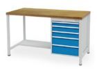 Bedrunka+Hirth Kastenwerkbank Breite 1500 mm R18-24 5 x Schubladen Buche Multiplex Platte