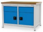 Bedrunka+Hirth Kastenwerkbank Tiefe 750 mm 2 x Schubladen 2 x Flügeltüren Breite 1250 mm