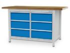 Bedrunka+Hirth Kastenwerkbank 6 Schubladen mit Vollauszug 1500 x 720 x 859 mm