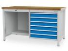 Bedrunka+Hirth Kastenwerkbank 6 Schubladen mit Griffleisten 1500 x 750 x 859 mm