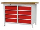 Bedrunka+Hirth Kastenwerkbank 8 Schubladen und Arbeitsplatte 1250 x 600 x 859 mm