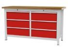 Bedrunka+Hirth Kastenwerkbank mit 6 breiten Schubladen 1500 x 600 x 859 mm