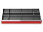 Bedrunka+Hirth Metalleinteilung Set 11-teilig R 36-16 Blendenhöhe 75 mm BxTxH 900 x 400 x 75 mm