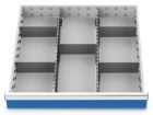 Bedrunka+Hirth Metalleinteilung Set 7-teilig, R 24-24, Schubladennutzmaß 600 x 600 mm, Blendenh