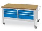 Bedrunka+Hirth Mobile Werkbank mit R 24-24 6 Schubladen 1500 x 750 x 860 mm