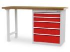 Bedrunka+Hirth Reihenwerkbank mit Schubladenblock 5 fach 1500 x 600 x 859 mm